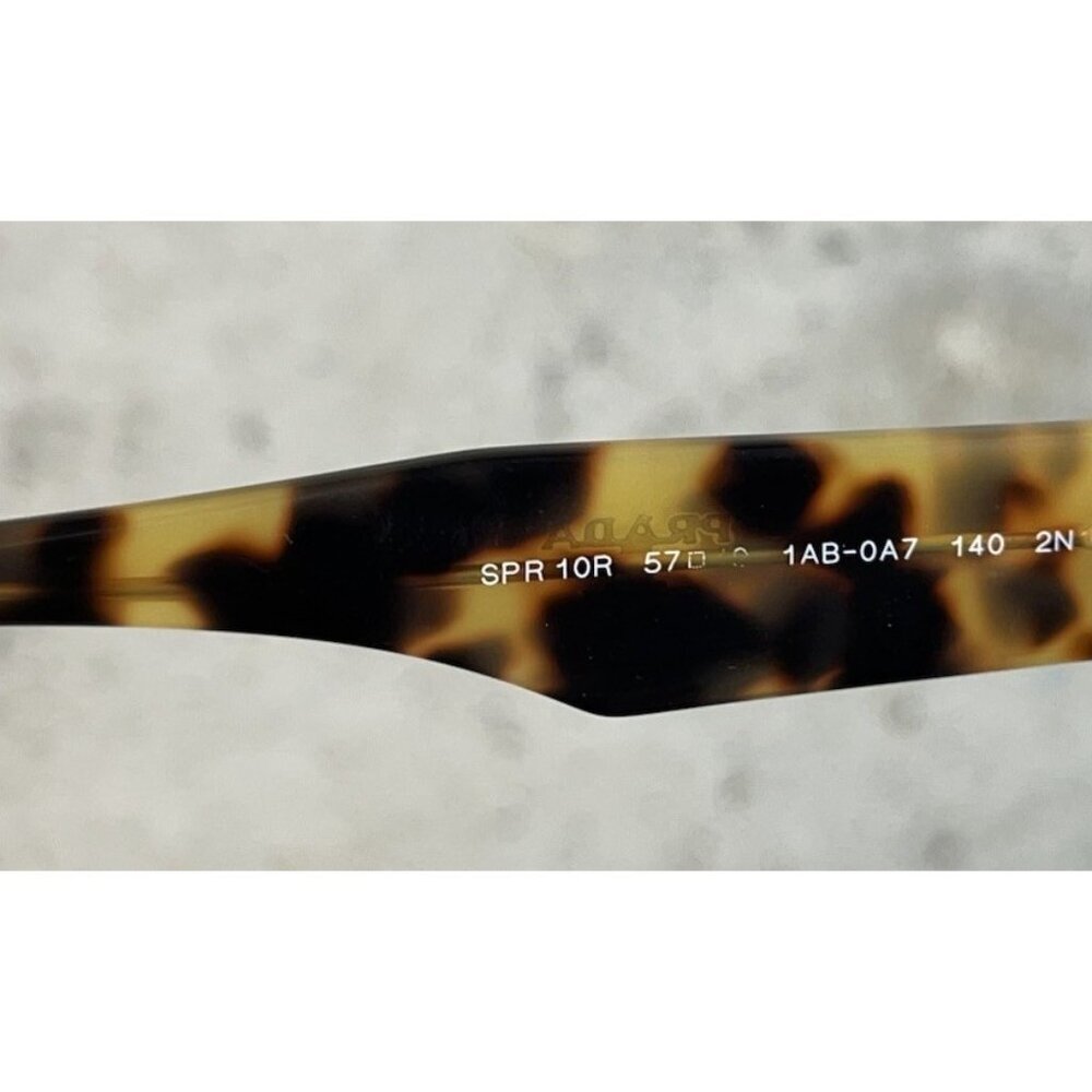 Prada SPR 10R 1AB-0A7 Black Brown Tortoise Shell Square Sunglasses 57-19-140 - Picture 7 of 7